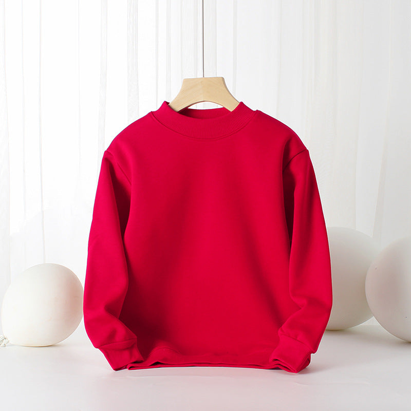 Baby Solid Color Thickened Autumn Basic Hoodies-7