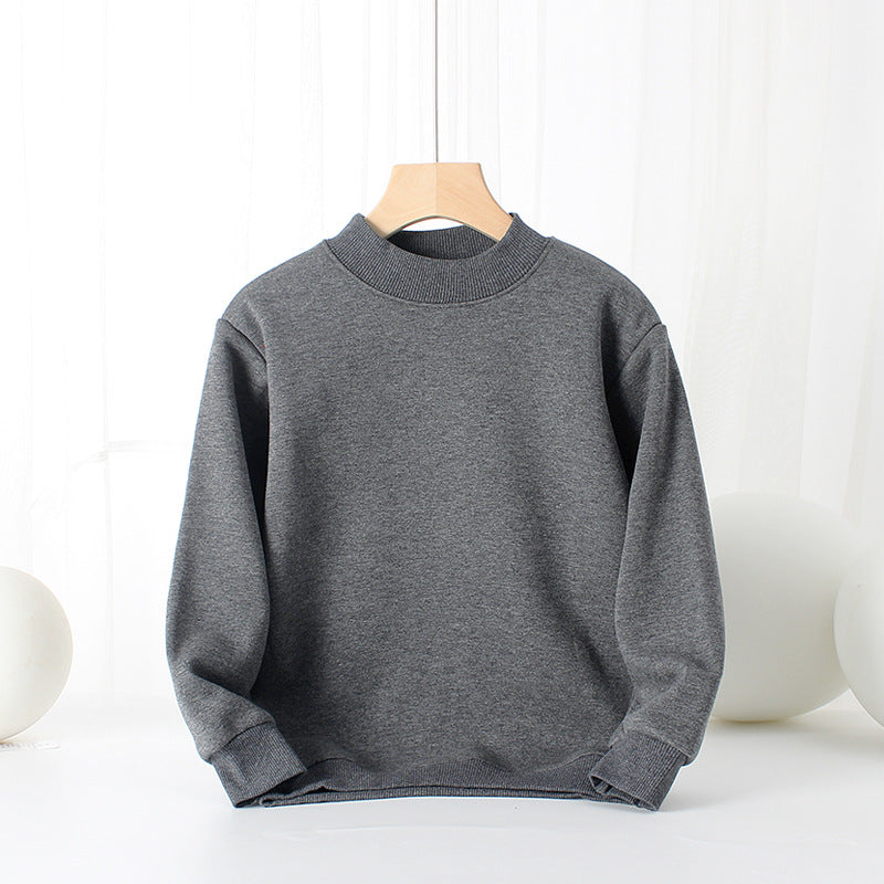 Baby Solid Color Thickened Autumn Basic Hoodies-13