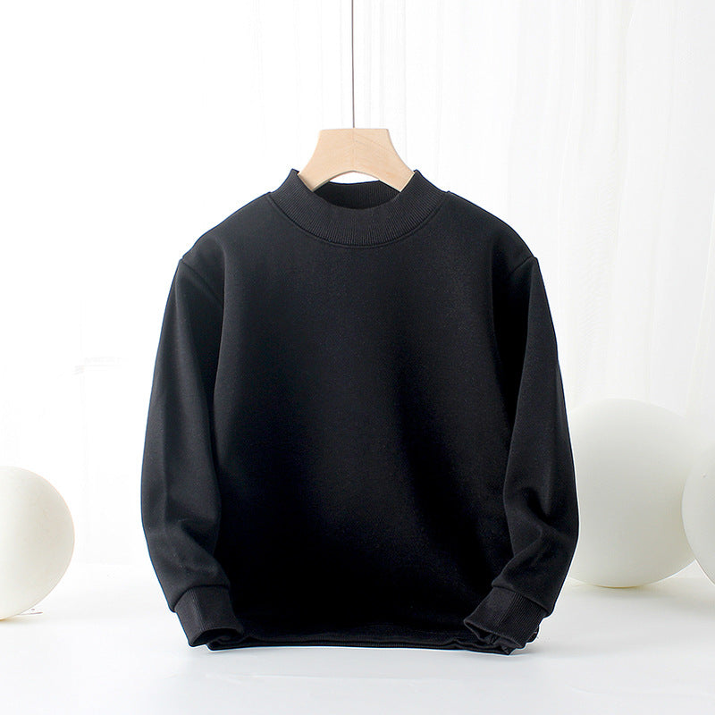 Baby Solid Color Thickened Autumn Basic Hoodies-6