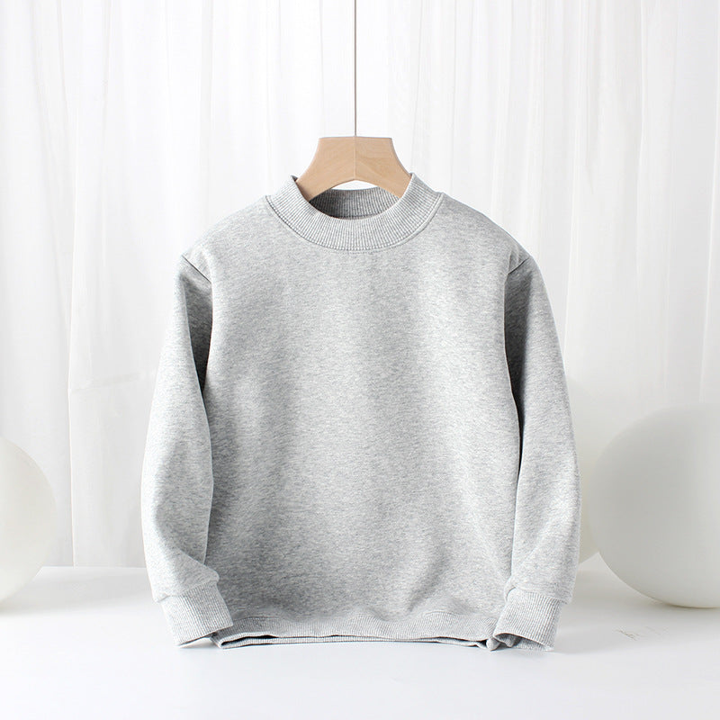 Baby Solid Color Thickened Autumn Basic Hoodies-14