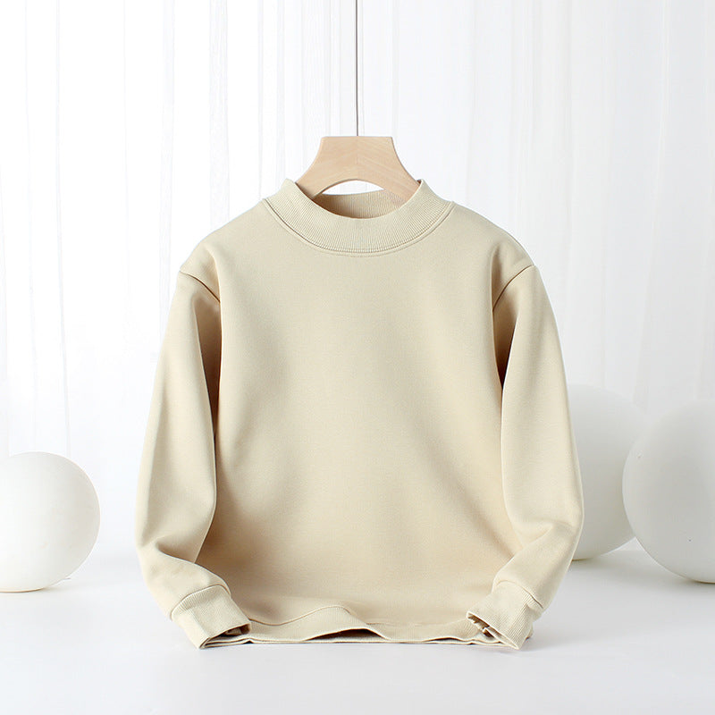 Baby Solid Color Thickened Autumn Basic Hoodies-15