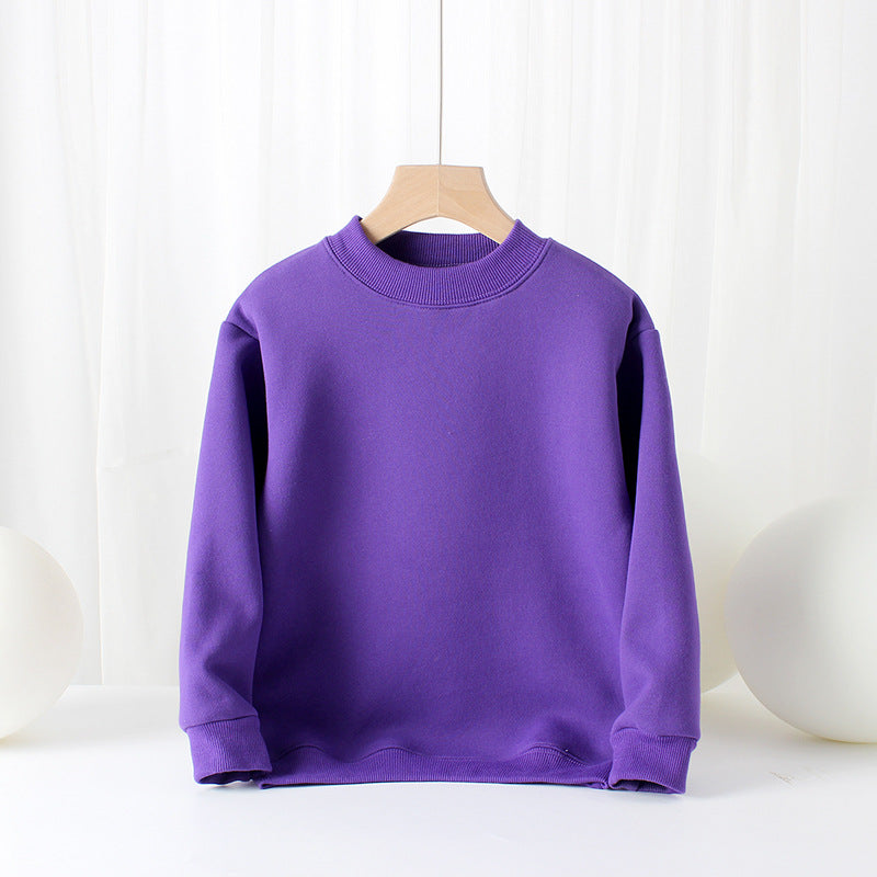 Baby Solid Color Thickened Autumn Basic Hoodies-9