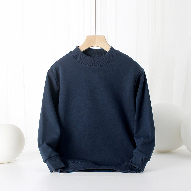 Baby Solid Color Thickened Autumn Basic Hoodies-8