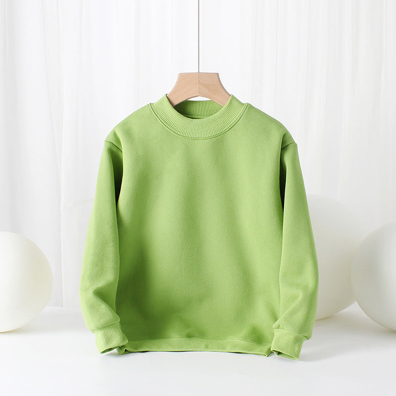 Baby Solid Color Thickened Autumn Basic Hoodies-11