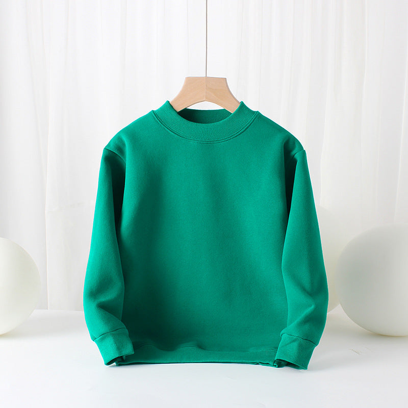 Baby Solid Color Thickened Autumn Basic Hoodies-10