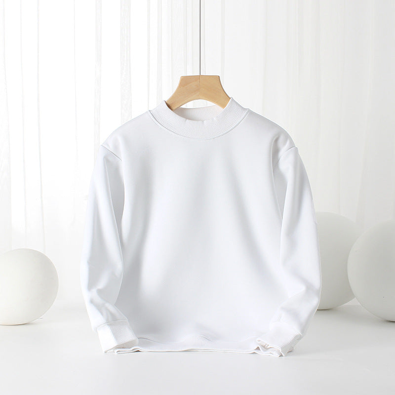 Baby Solid Color Thickened Autumn Basic Hoodies-5
