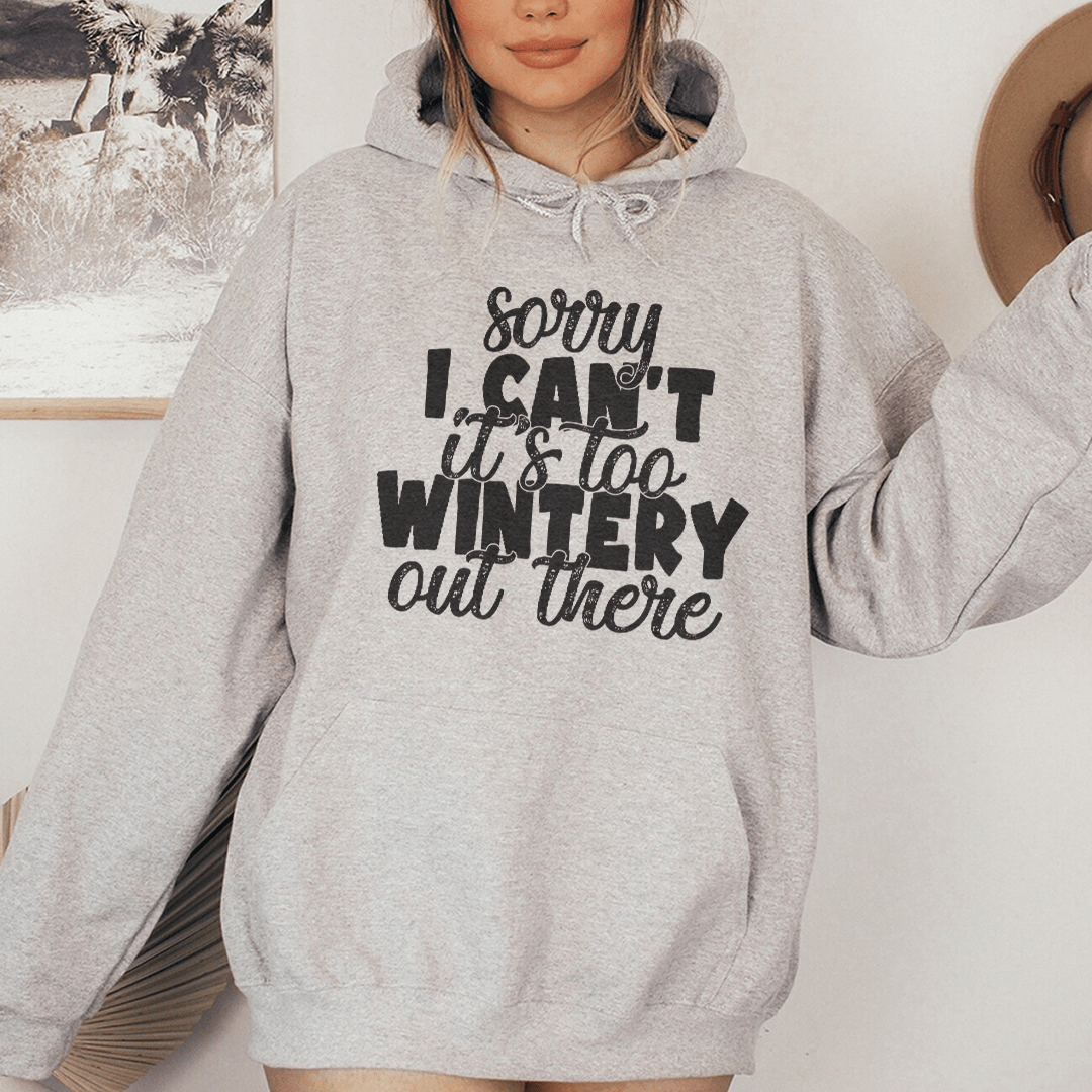 Sorry I Can't Its Too Wintery Out There Hoodie-0